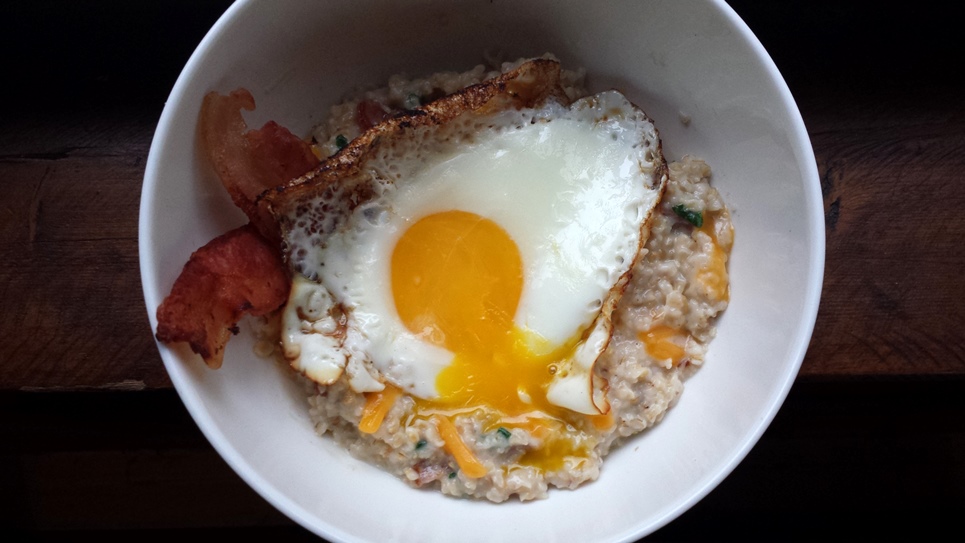 Bacon, Egg, and Cheddar Savory Breakfast Oatmeal