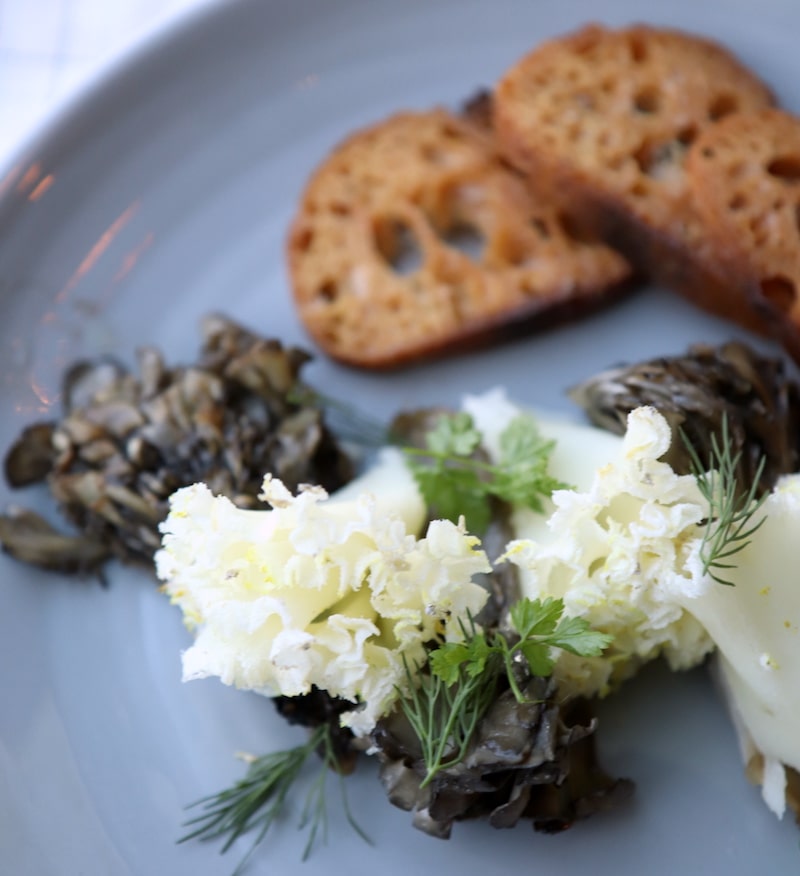 Manhatta Restaurant Danny Meyer Review - La Marotte Cheese with Hen of the Woods Mushrooms - Photo by Indulgent Eats