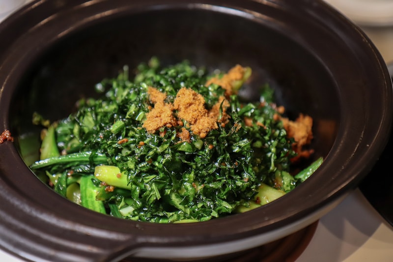 Ding's Club Hong Kong - Wok Fried Kale with Minced Pork - Photo by Indulgent Eats