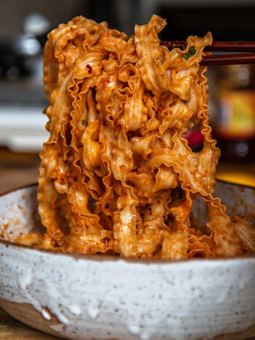 Spicy Peanut Noodles with Fried Garlic & Chili Oil Recipe Noodle Lift