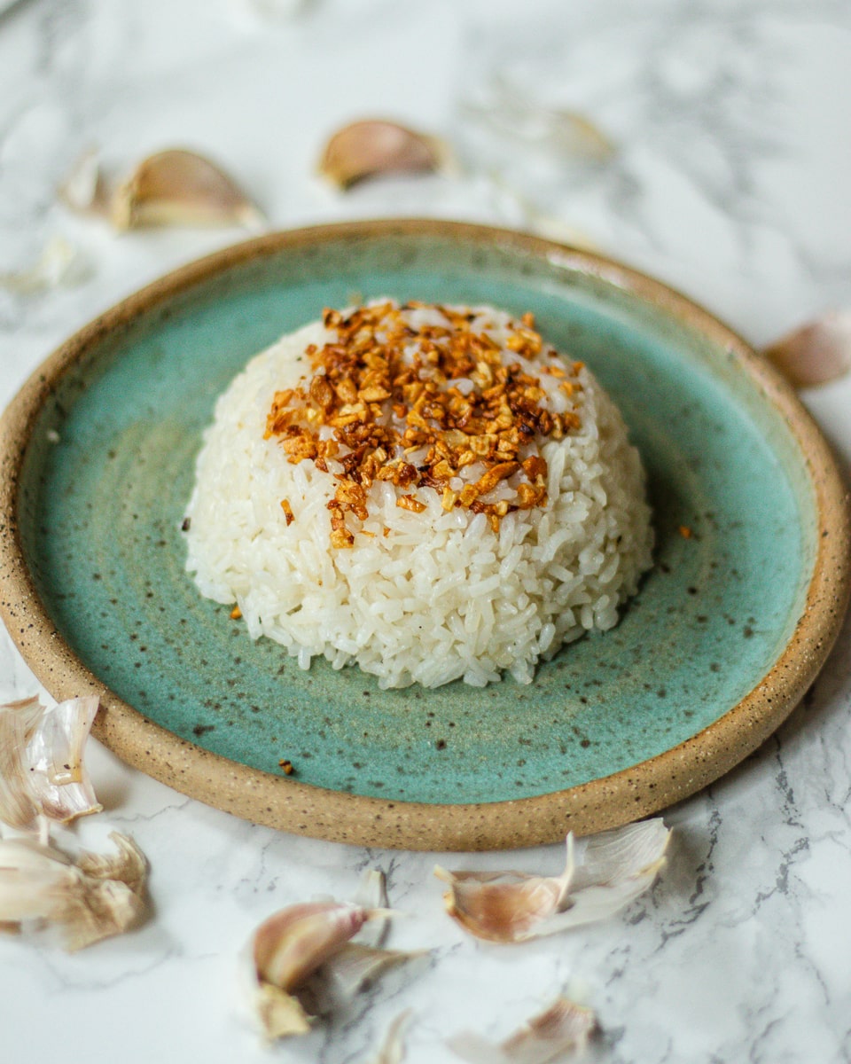 Filipino Fried Garlic Rice (Sinangag) - The Foodie Takes Flight