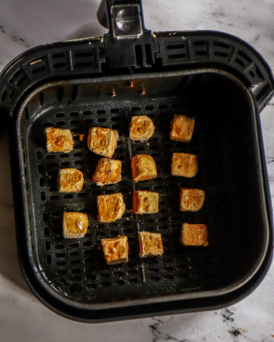 In the Kalorik Air Fryer - Vegan Sweet and Sour Tofu with Fly by Jing Chili Oil Air Fryer Tofu Recipe