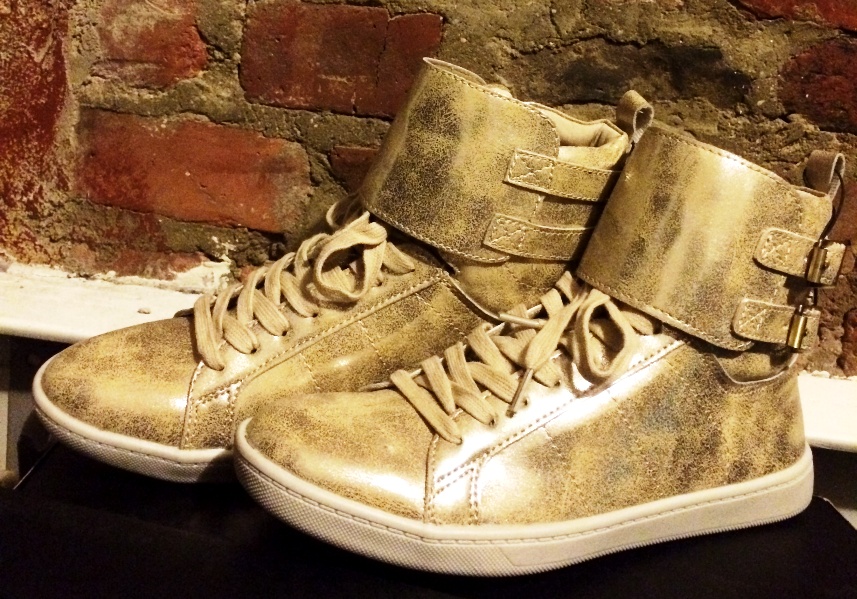 Forever 21 Buckled High-Tops in Gold