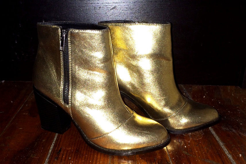 Gold Ankle Booties - Nasty Gal Shoe Cult Revival Boot