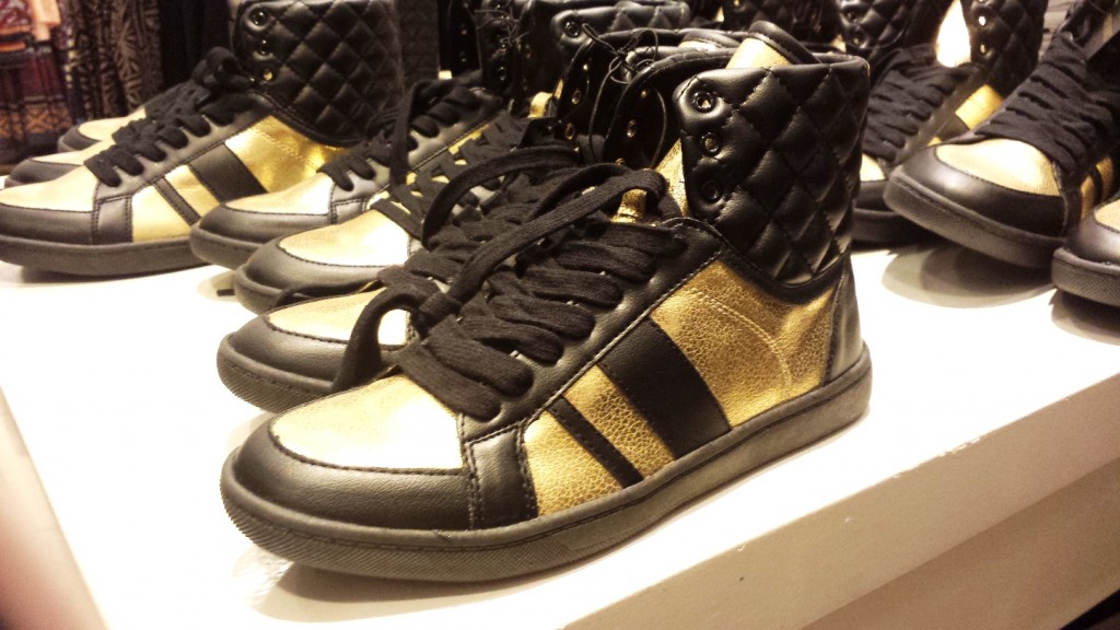 Forever 21 Luxe Quilted High Top in Black and Gold