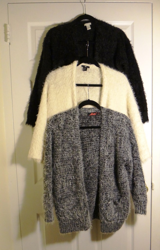 Fuzzy Cardigans by H&M and Motel