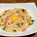 Spaghetti alla Carbonara Topped with Yolk Recipe