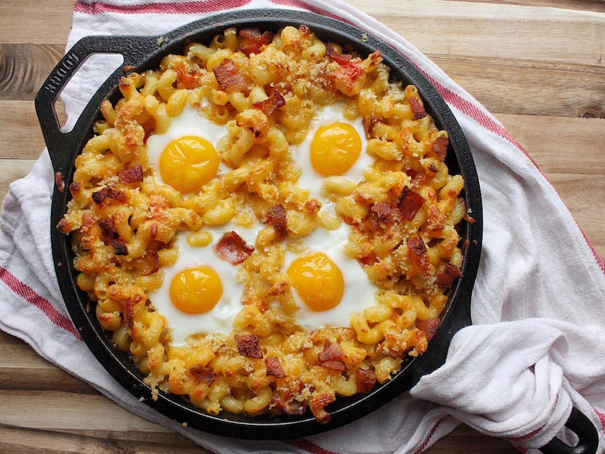Breakfast Mac and Cheese with Baked Eggs Recipe