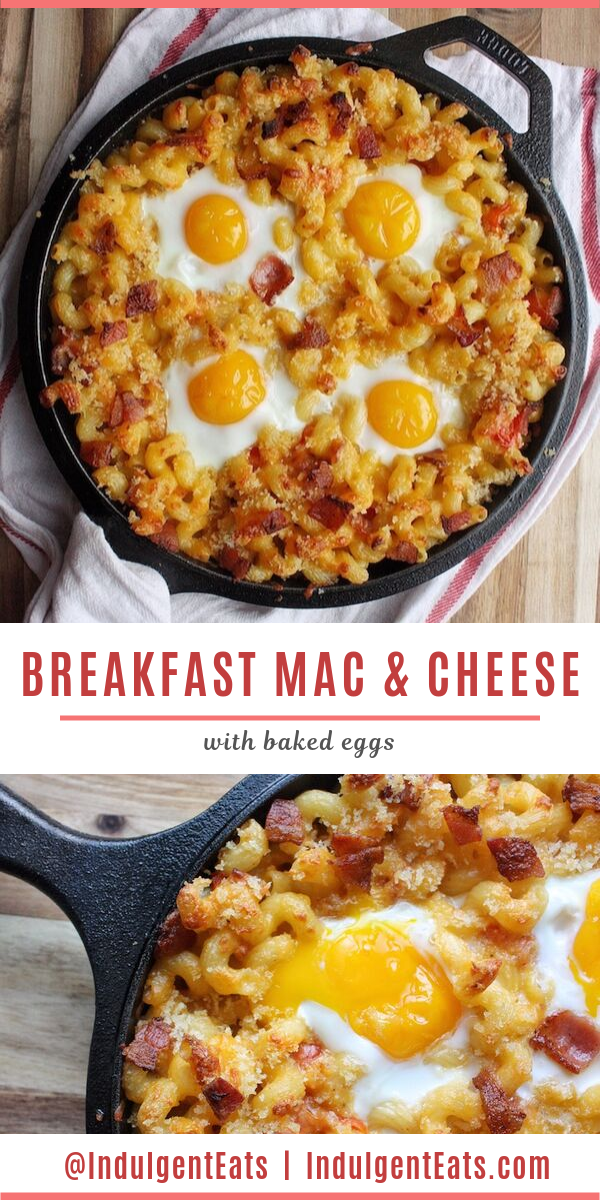 Breakfast Mac & Cheese with Baked Eggs Pinterest