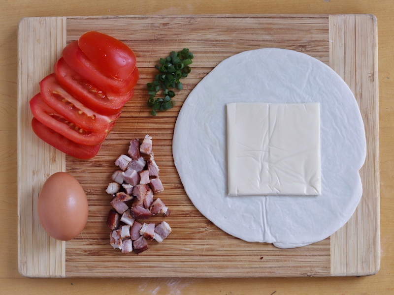 Bacon Egg And Cheese Breakfast Paratha Taco Ingredients