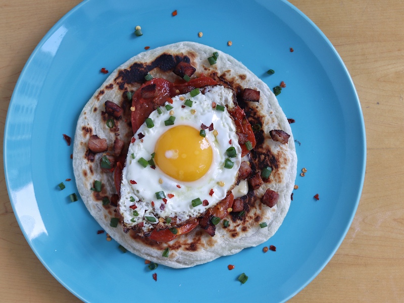 Bacon Egg And Cheese Breakfast Paratha Taco