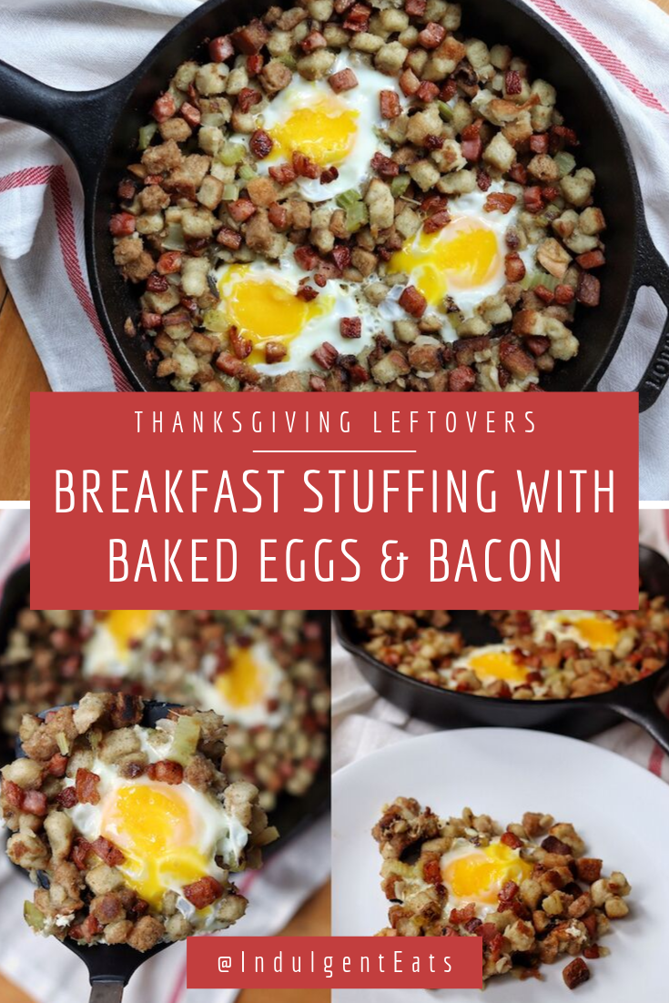 Thanksgiving Breakfast Stuffing with Baked Eggs Recipe Pin