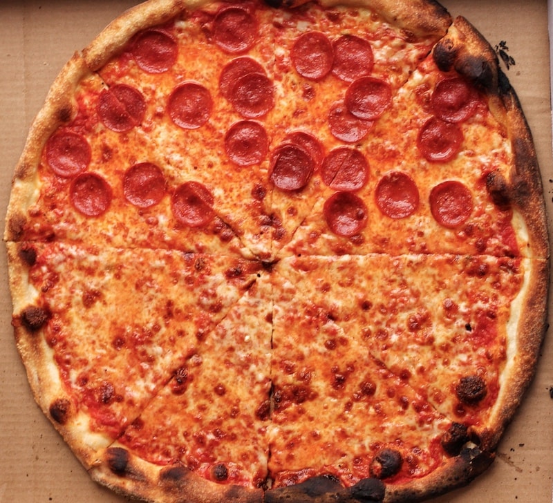 Best Pizza in NYC - Joe's Pizza Cheese and Pepperoni Pie - Photo by Indulgent Eats
