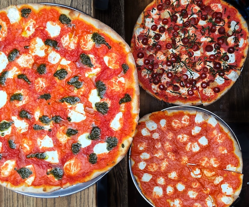 Best Pizza in NYC - Rubirosa Tie Dye Vodka Pepperoni Pies - Photo by Indulgent Eats