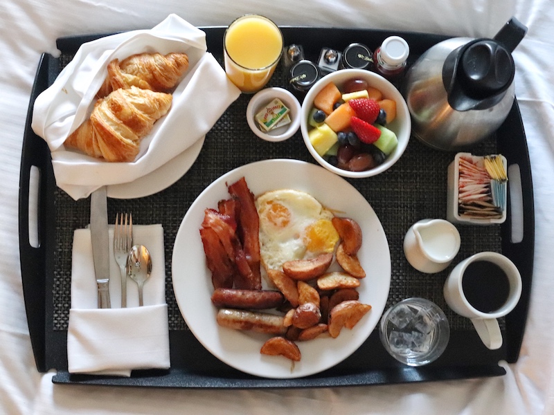 Millennium Hilton New York Downtown Review - Continental Breakfast in Bed Room Service
