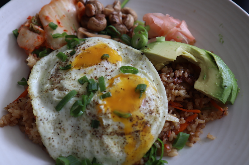 Where to Eat in Oahu - Mahina & Suns Brunch Pork Adobo Fried Rice - Photo by Indulgent Eats