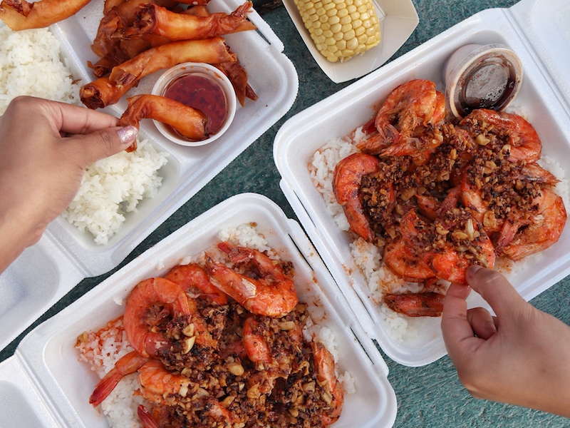 Where to Eat in Oahu - Romy's Kahuku Prawns and Shrimp Platters