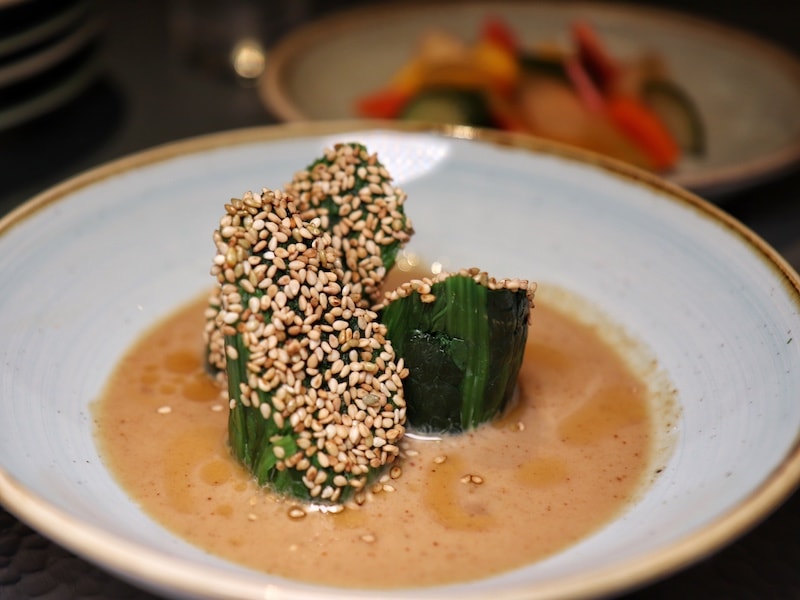 Fukuro Hong Kong Review - Spinach in Sesame Sauce - Photo by Indulgent Eats