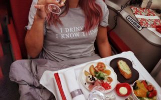 Hong Kong Airlines Business Class Review LAX to HKG Dining