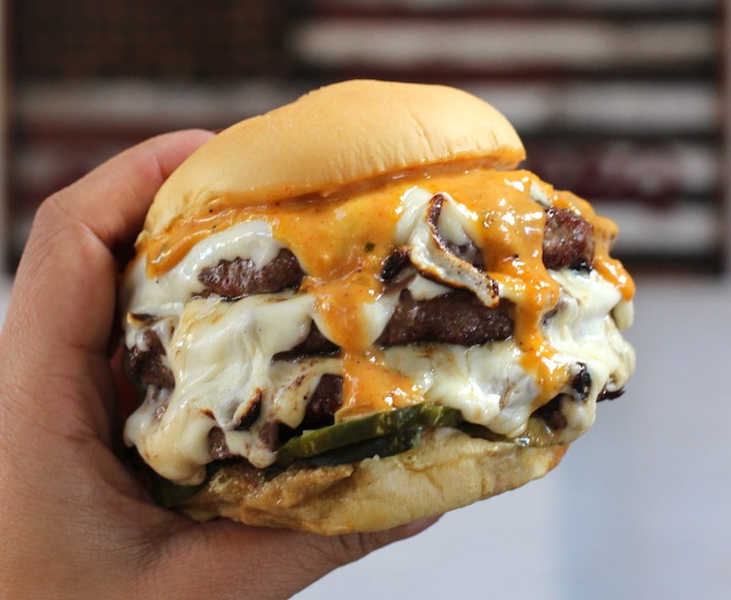 Best NYC Restaurants - Pig Beach Triple Cheeseburger - Photo by Indulgent Eats
