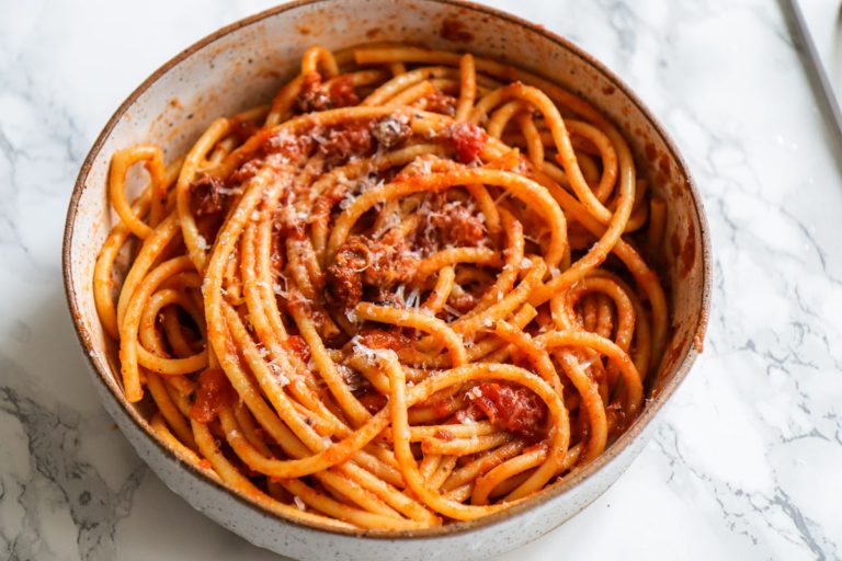 Bucatini all’Amatriciana by Chef Anthony Vitolo of NYC's Emilio's ...