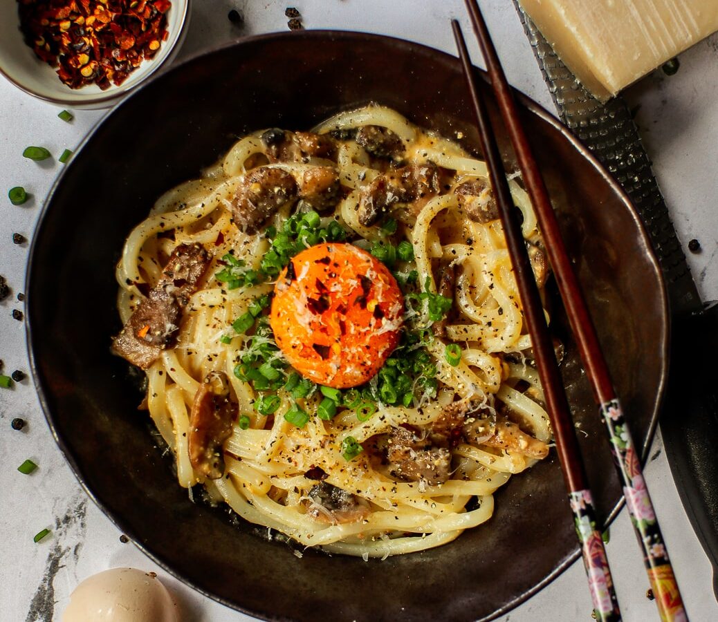 Japanese bolognaise with udon noodles recipe