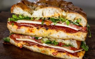 Pregnancy Safe Italian Sandwich on Focaccia Cross Section