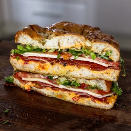 Pregnancy Safe Italian Sandwich on Focaccia Cross Section